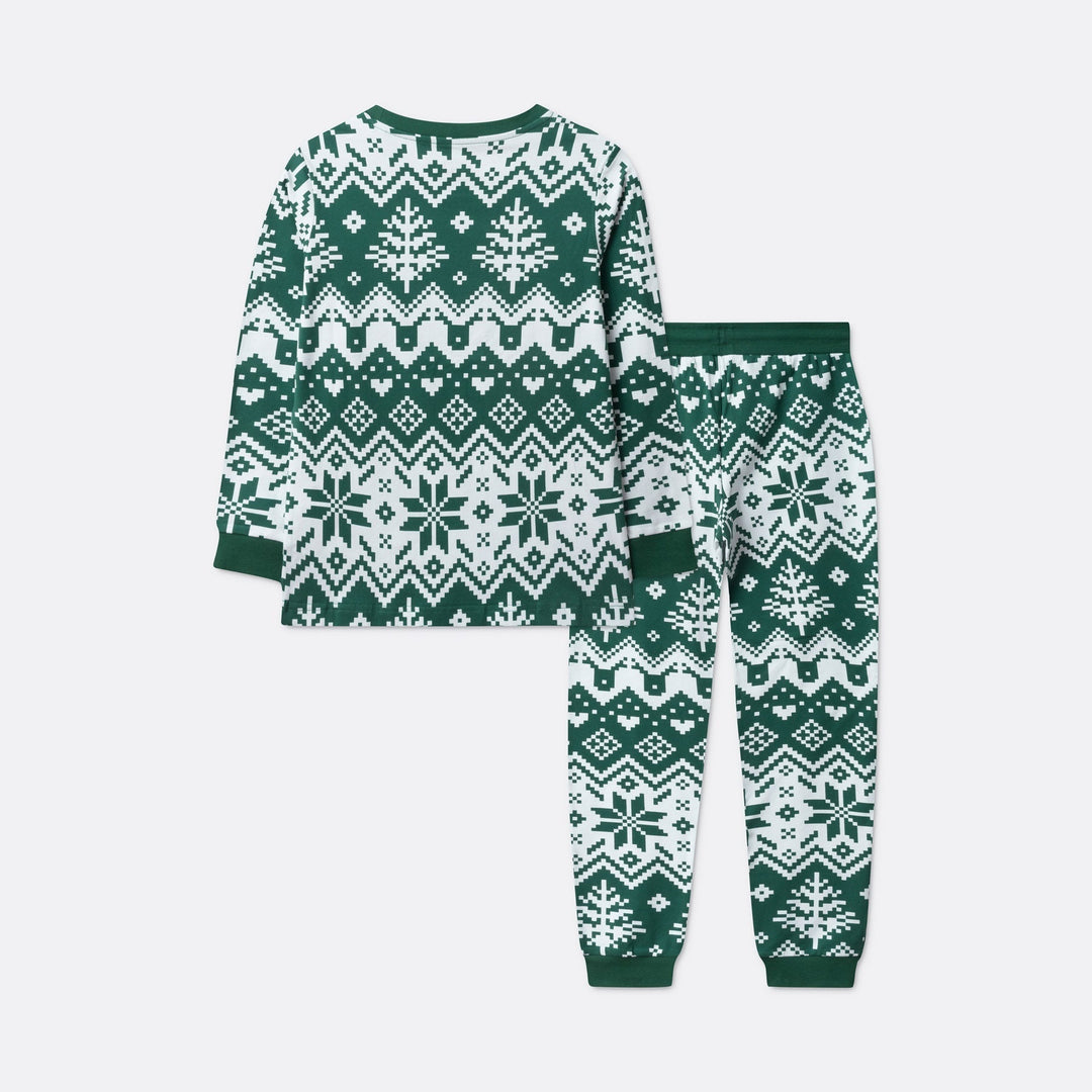 Vihreä jouluneule-joulupyjama lapsille