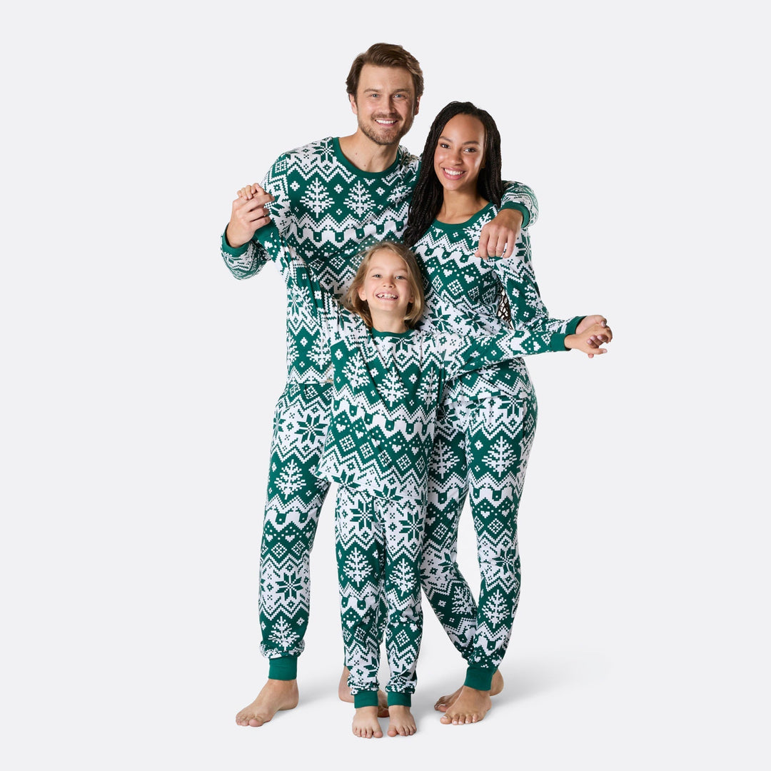 Vihreä jouluneule-joulupyjama lapsille