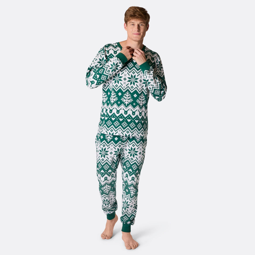 Vihreä jouluneule-joulupyjama miehille