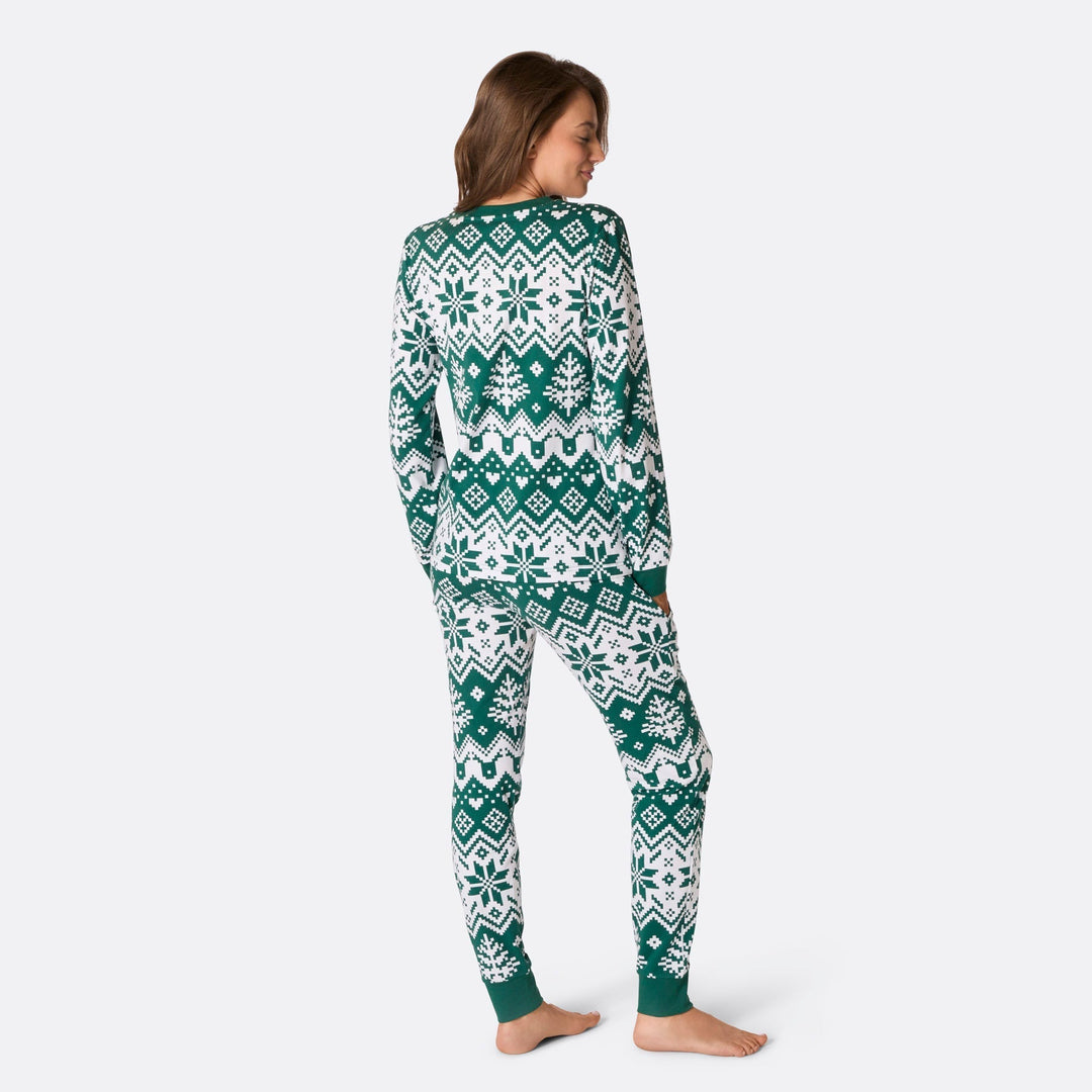 Vihreä jouluneule-joulupyjama naisille