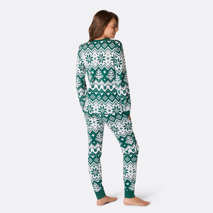 Vihreä jouluneule-joulupyjama naisille