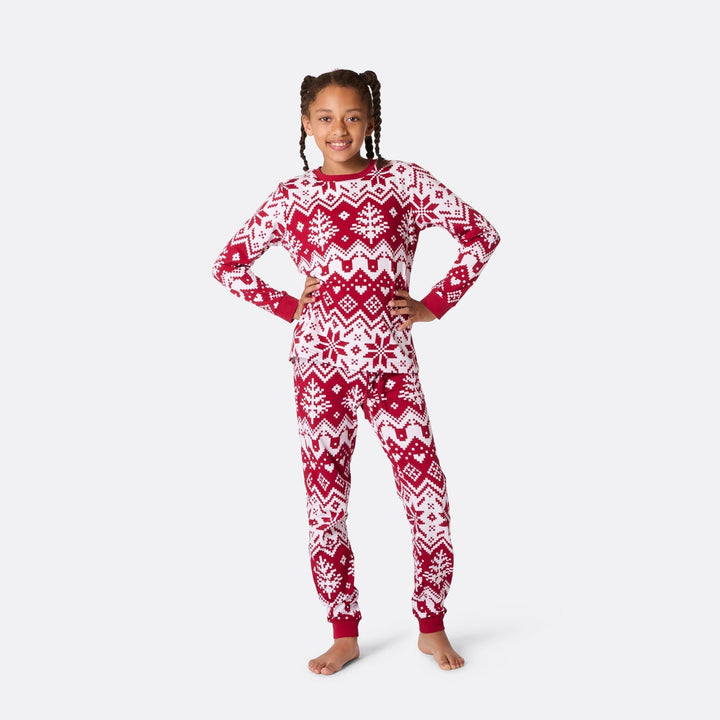 Punainen jouluneule-joulupyjama lapsille