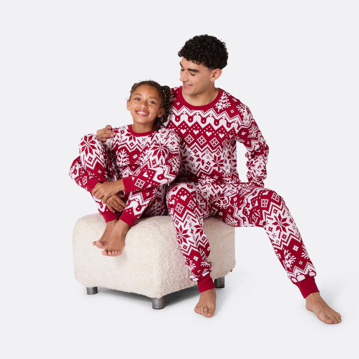Punainen jouluneule-joulupyjama naisille