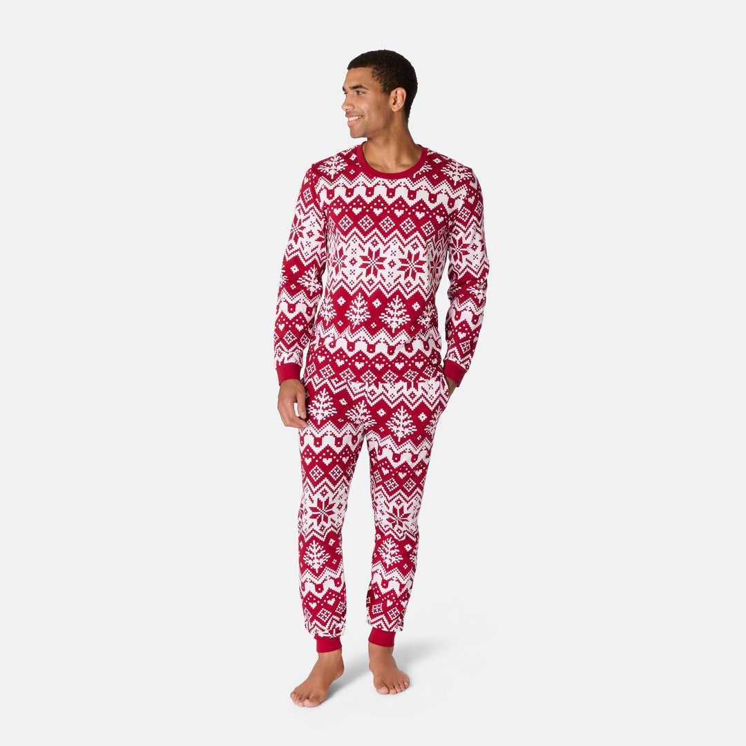 Punainen jouluneule-joulupyjama miehille