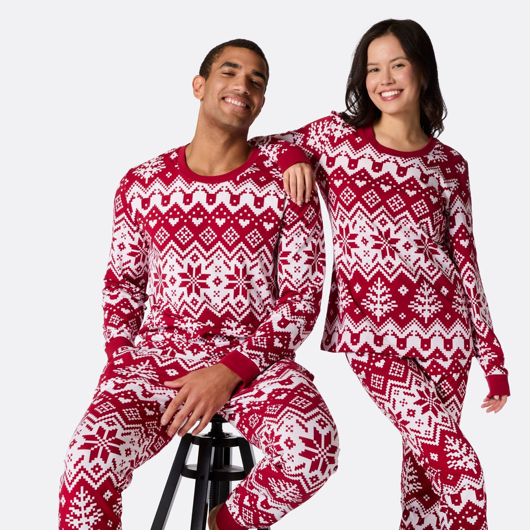 Punainen jouluneule-joulupyjama naisille