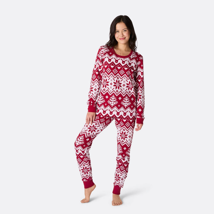 Punainen jouluneule-joulupyjama naisille