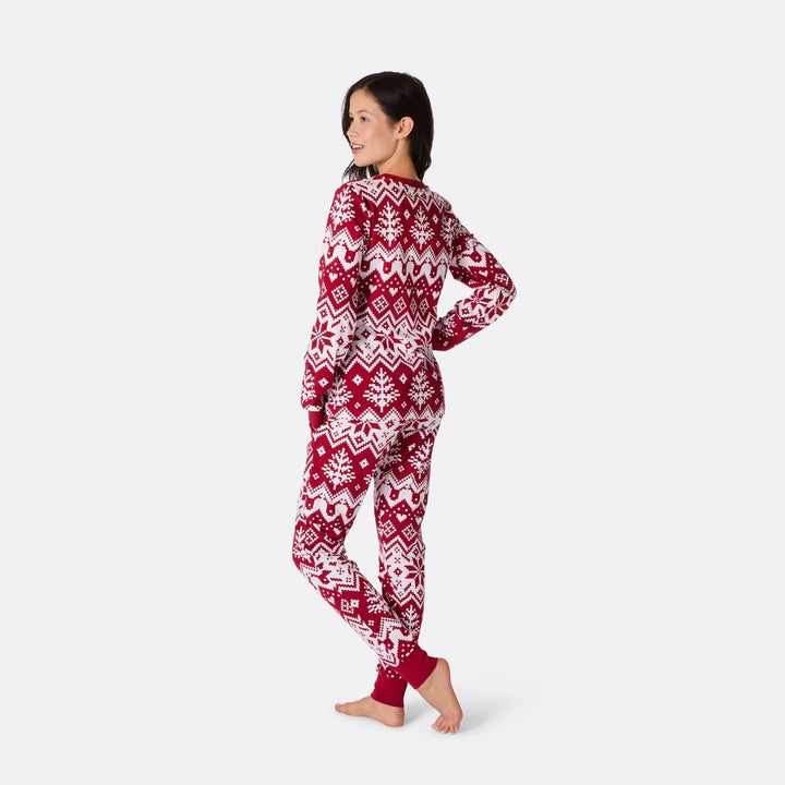 Punainen jouluneule-joulupyjama naisille