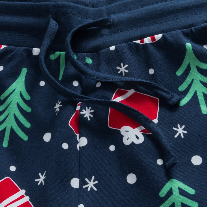 Sininen joulukuosinen joulupyjama lapsille