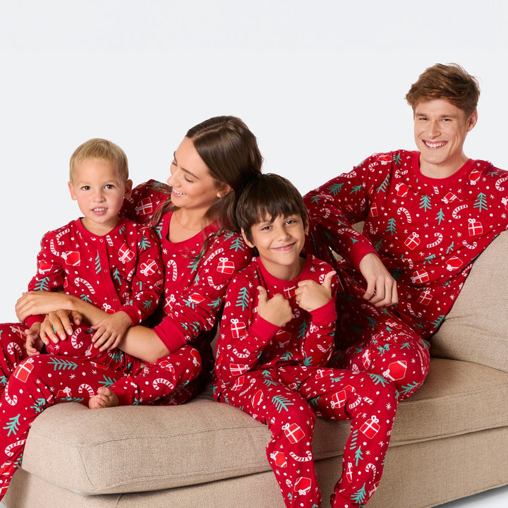 Punainen joulukuosinen joulupyjama lapsille