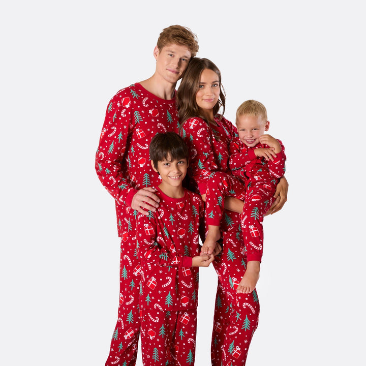 Punainen joulukuosinen joulupyjama lapsille