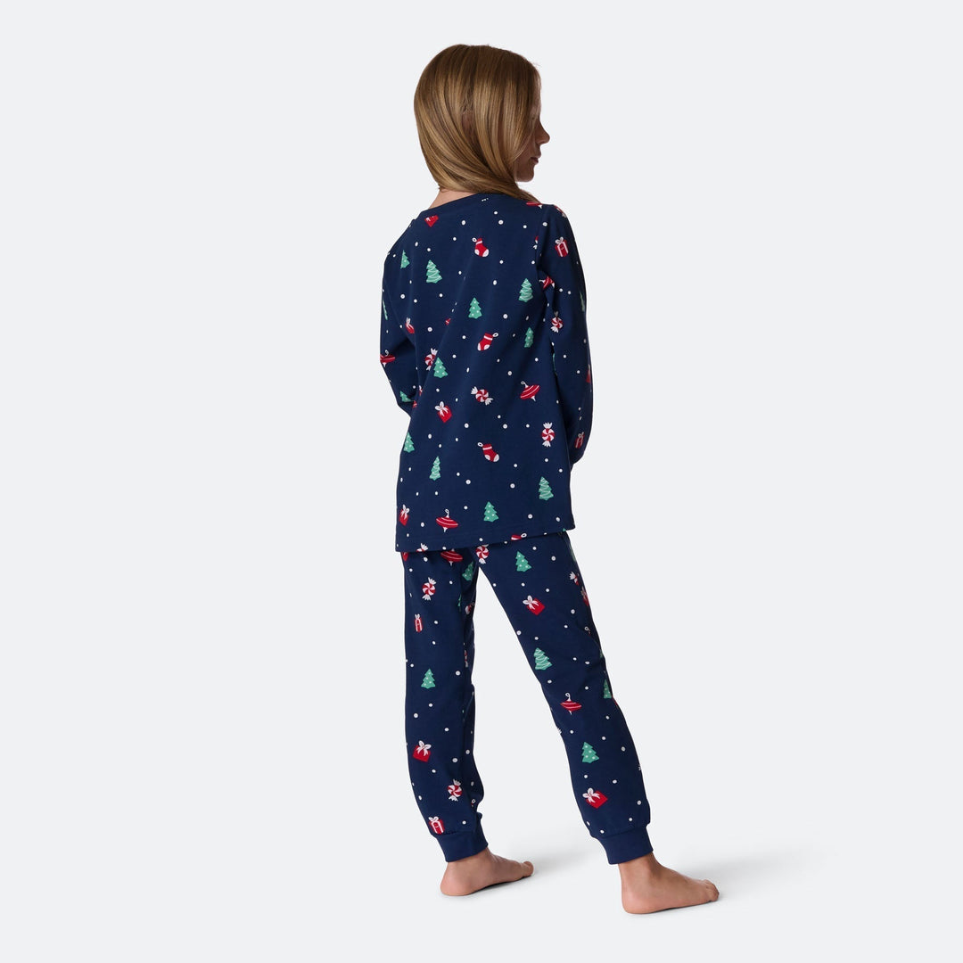 Sininen joulukoriste-joulupyjama lapsille