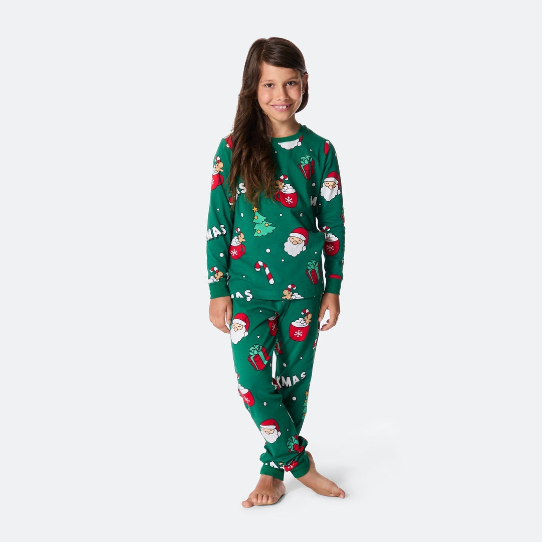 Vihreä xmas-joulupyjama lapsille