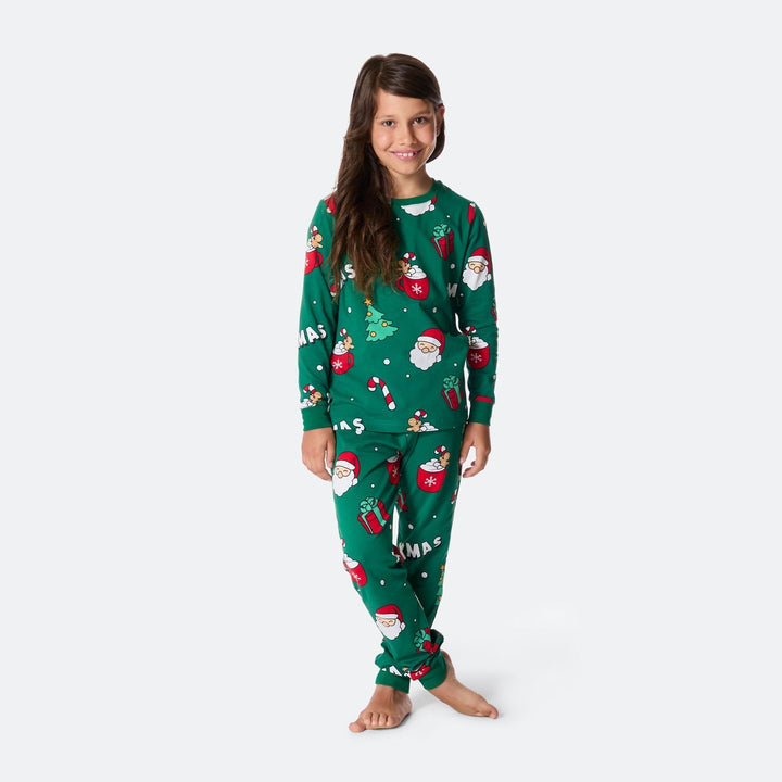 Vihreä xmas-joulupyjama lapsille