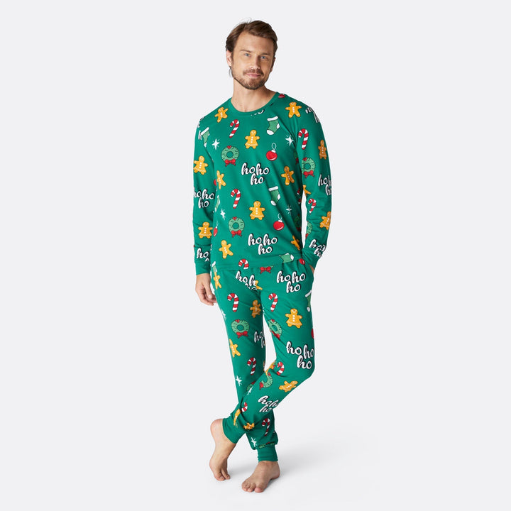 Vihreä hohoho-joulupyjama miehille