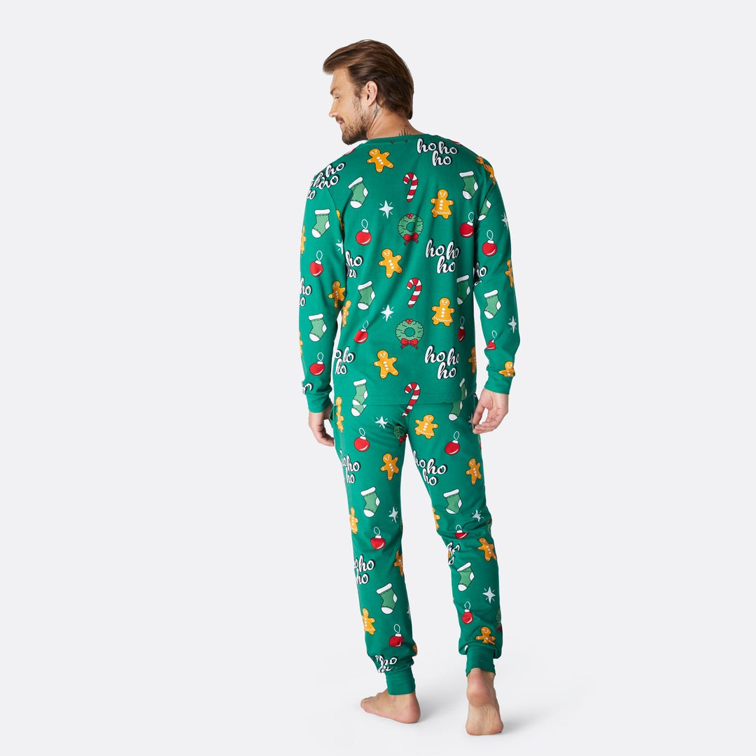 Vihreä hohoho-joulupyjama miehille