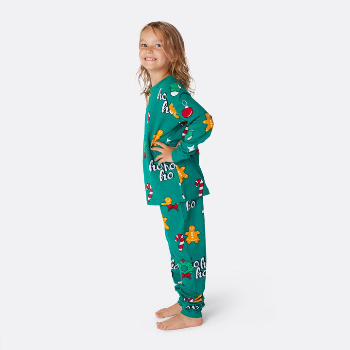 Vihreä hohoho-joulupyjama lapsille