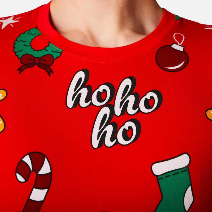 Punainen hohoho-joulupyjama miehille