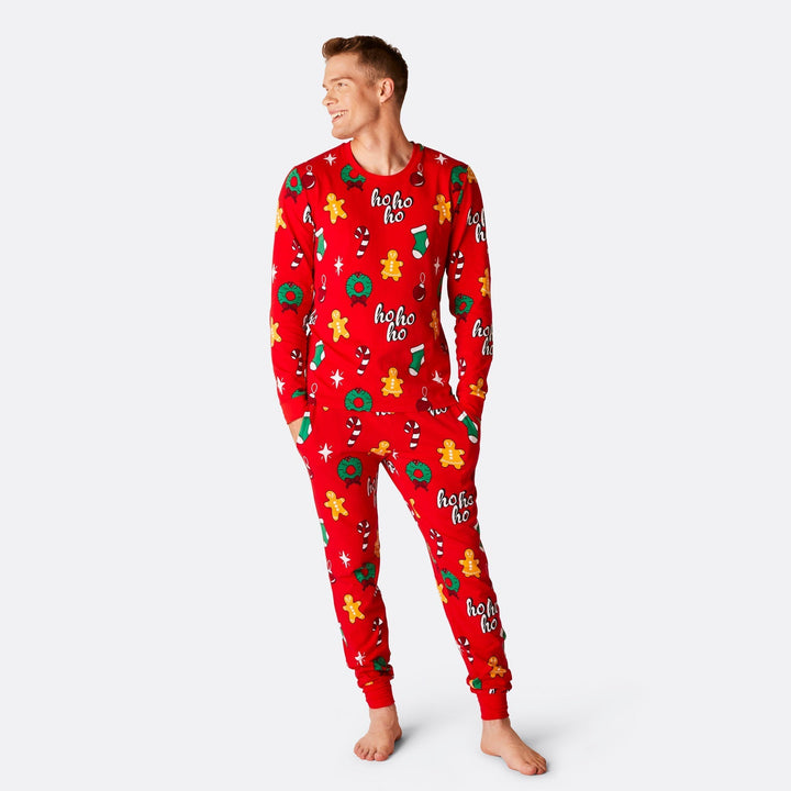 Punainen hohoho-joulupyjama miehille
