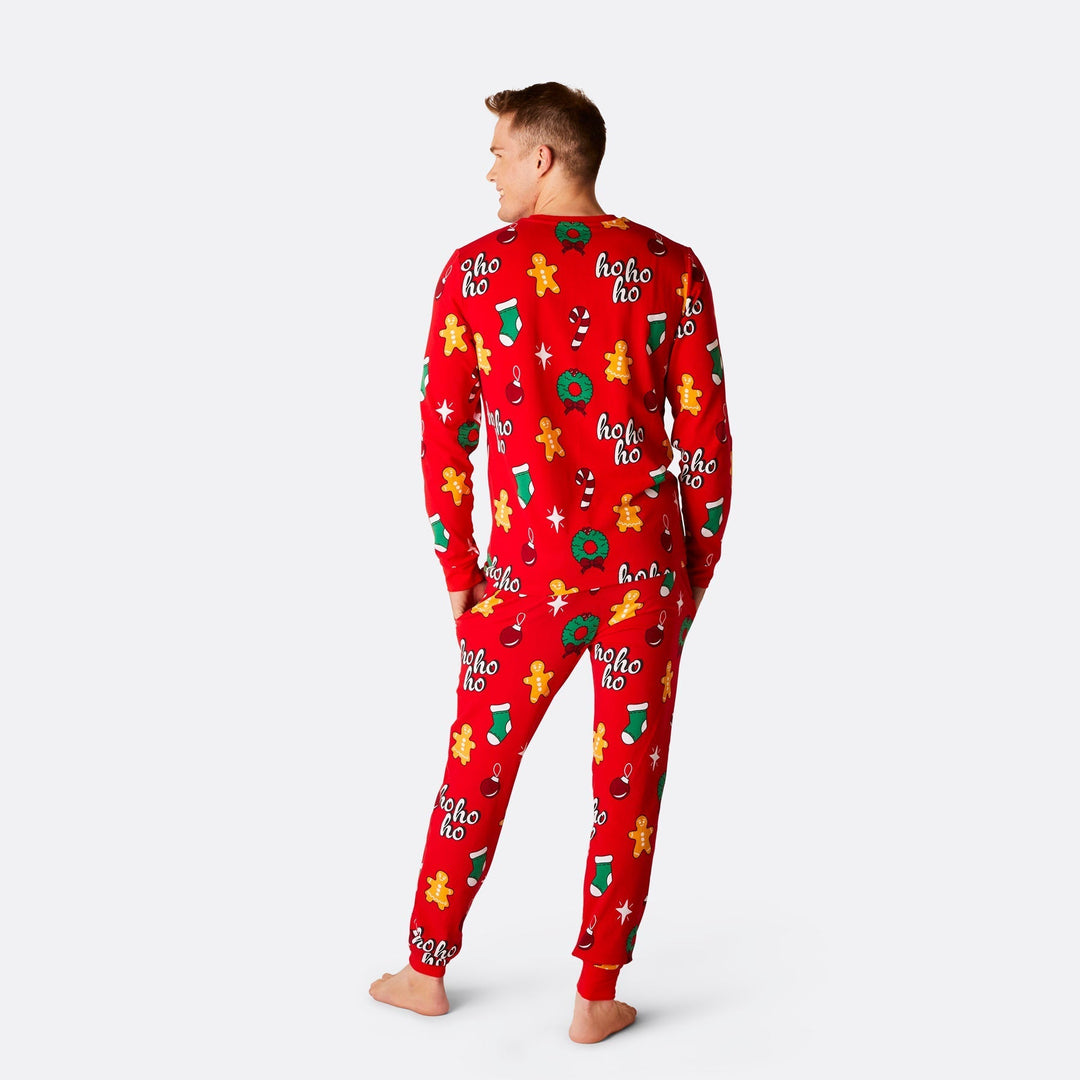Punainen hohoho-joulupyjama miehille