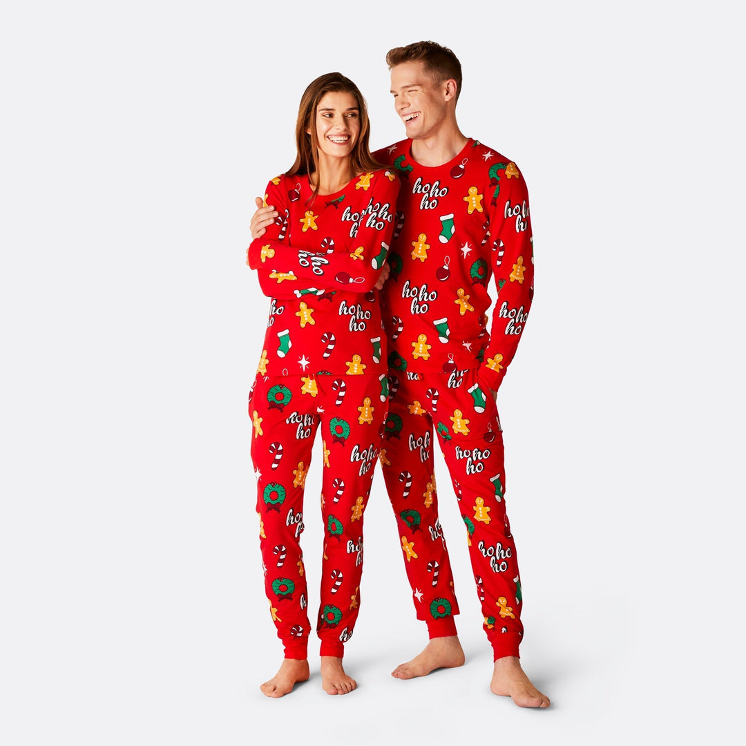 Punainen hohoho-joulupyjama miehille