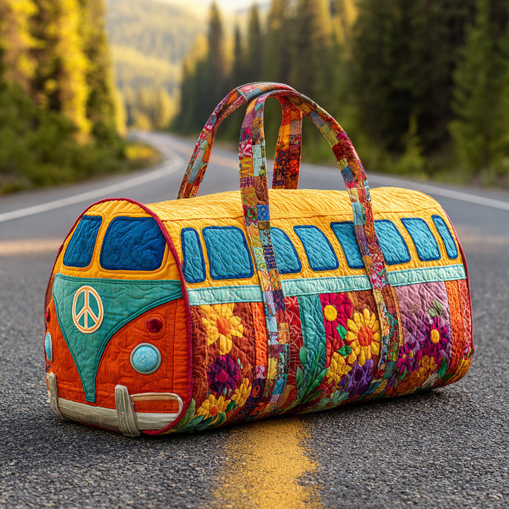 Peace Van -tilkkukuvioinen putkikassi