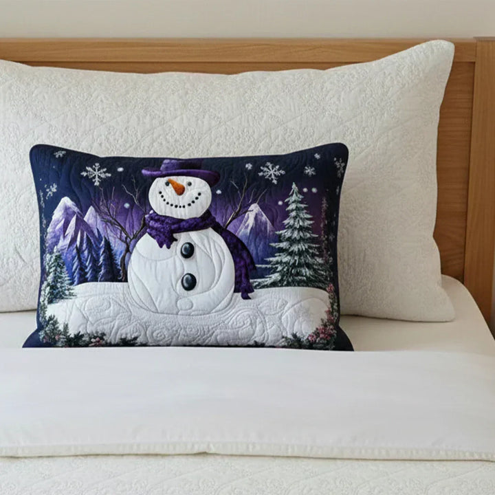 Pehmusteellinen tyynynpäällinen - Violetti lumiukko
