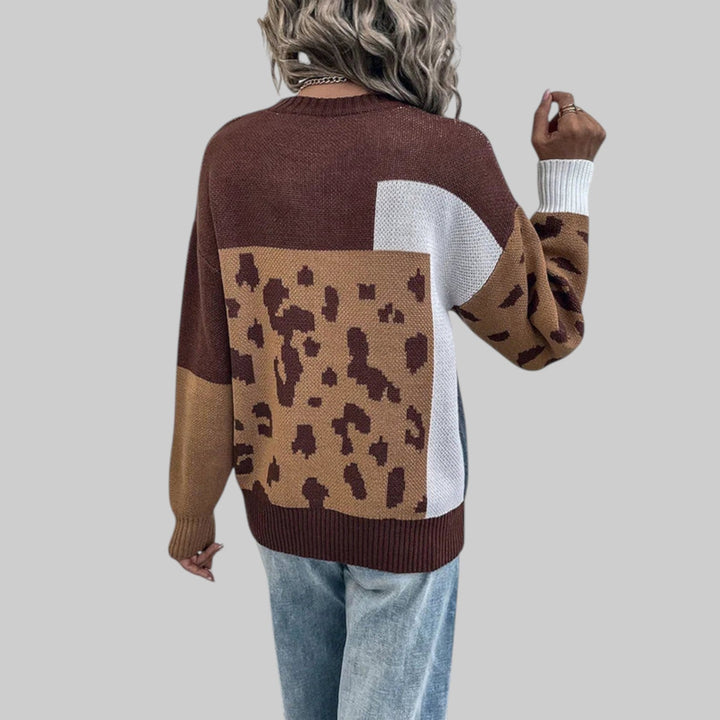 Le Clair - Vintage T-paita leopardskuviolla ja patchwork-täyteaineilla