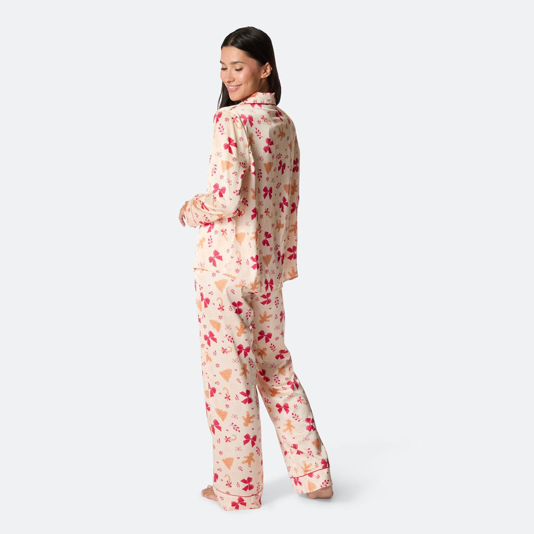 Piparkakku satiininen joulupyjama naisille
