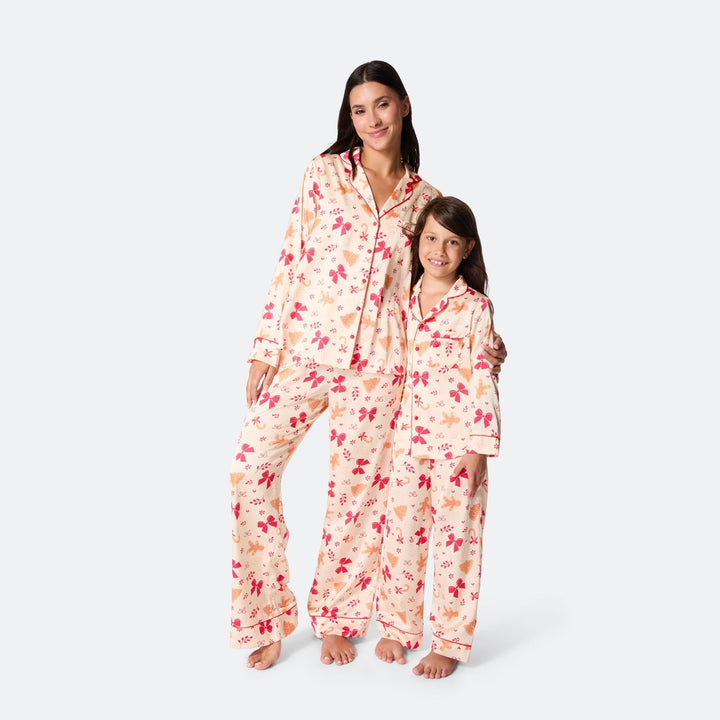 Piparkakku satiininen joulupyjama lapsille