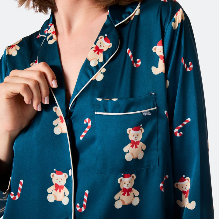 Nalle satiininen joulupyjama naisille