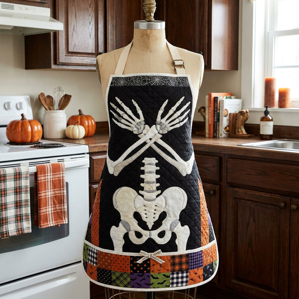 Kuvioitu Keittiöessu "Halloweenin Luurangot"