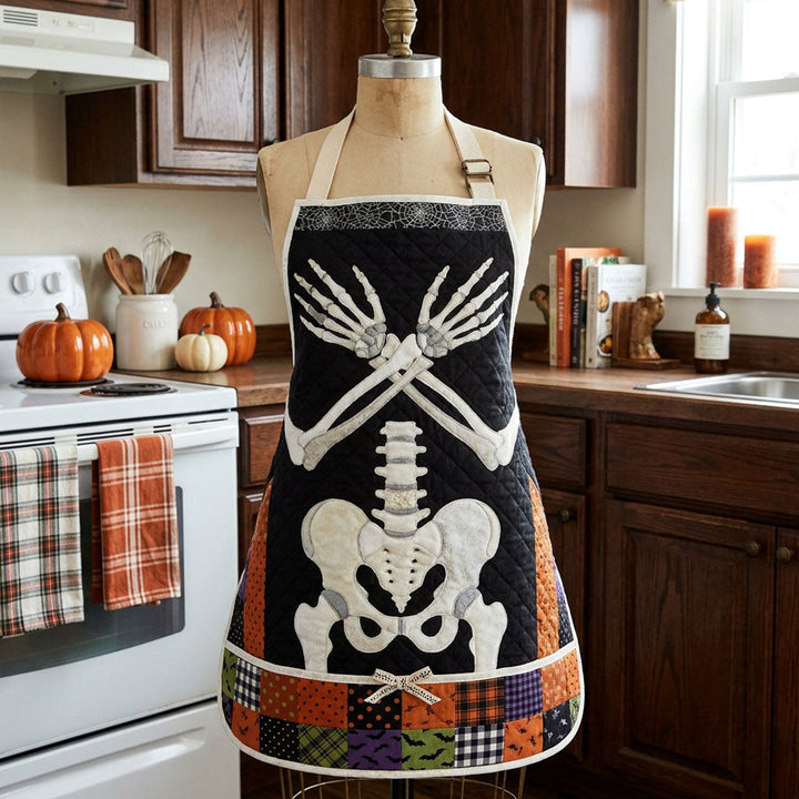 Kuvioitu Keittiöessu "Halloweenin Luurangot"