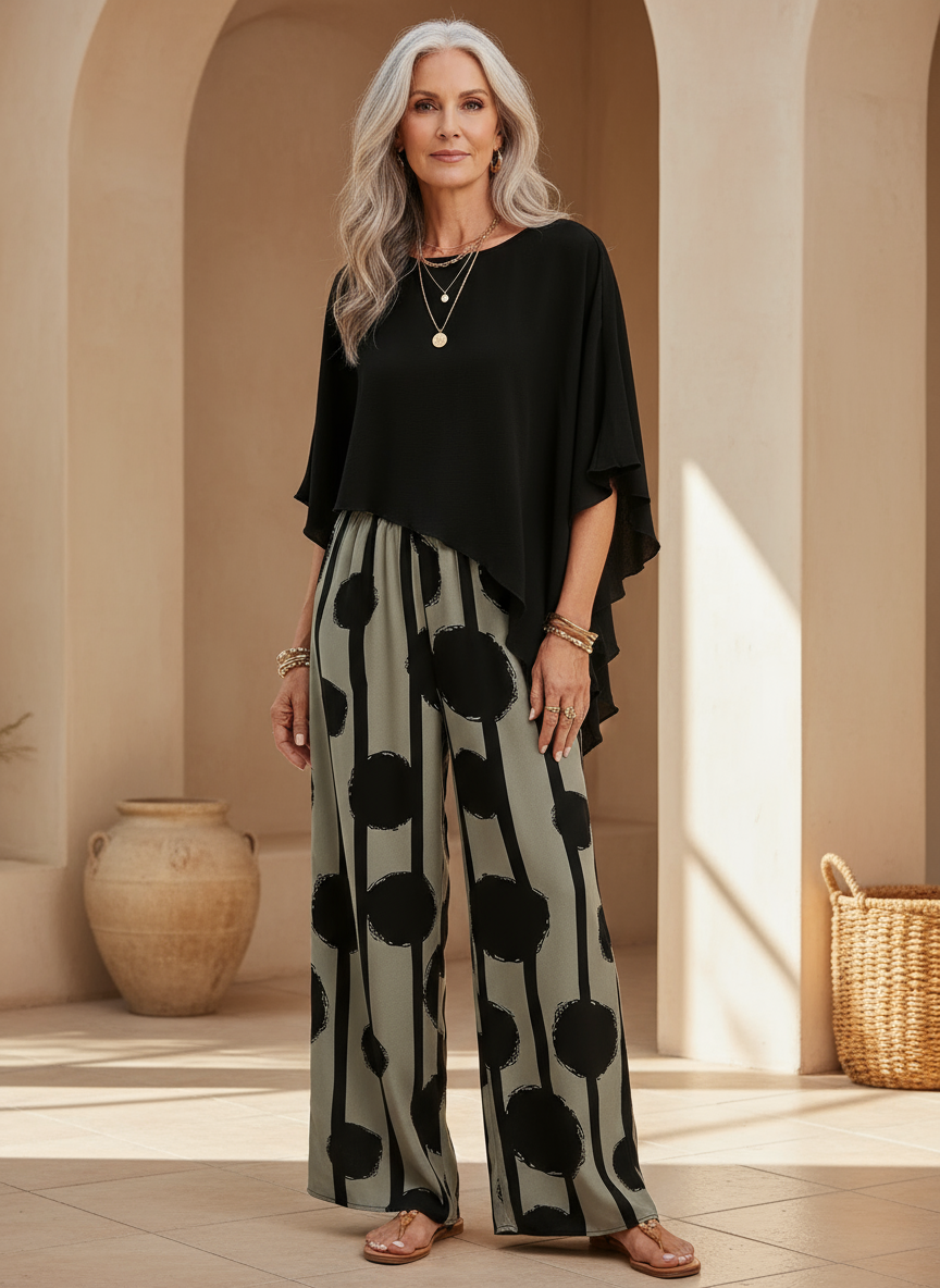 Valeriana | Epäsymmetrinen Yläosa ja Boho-Housut