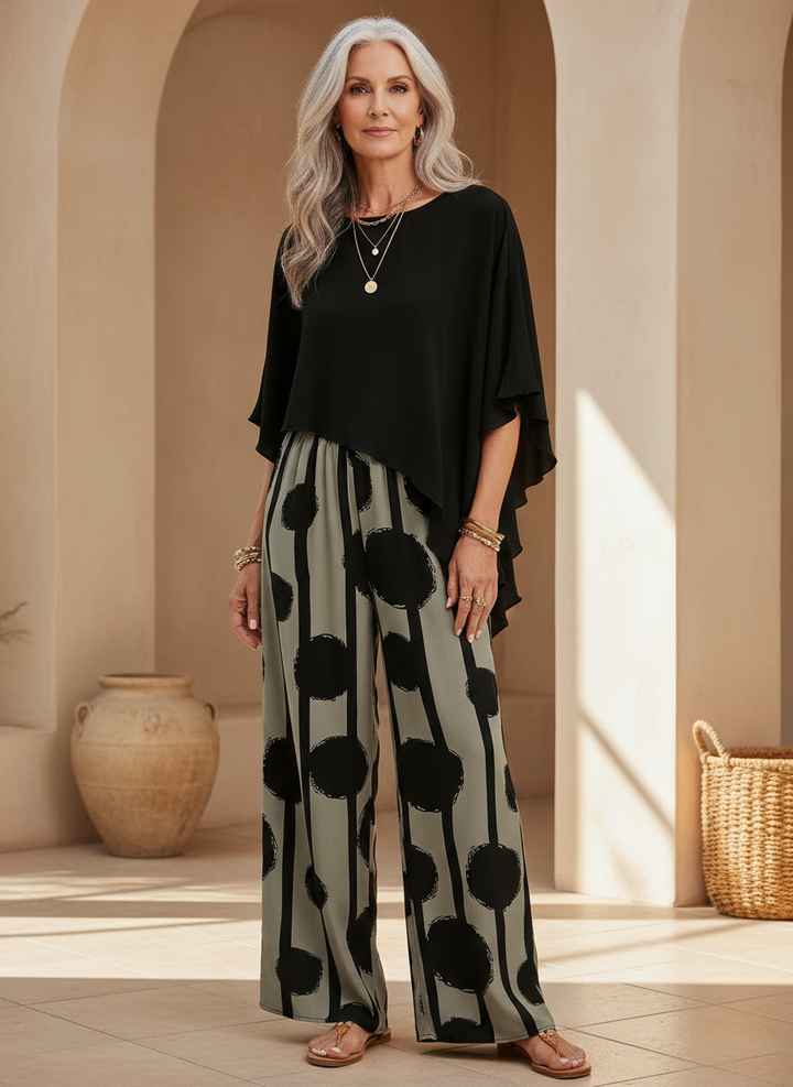 Valeriana | Epäsymmetrinen Yläosa ja Boho-Housut