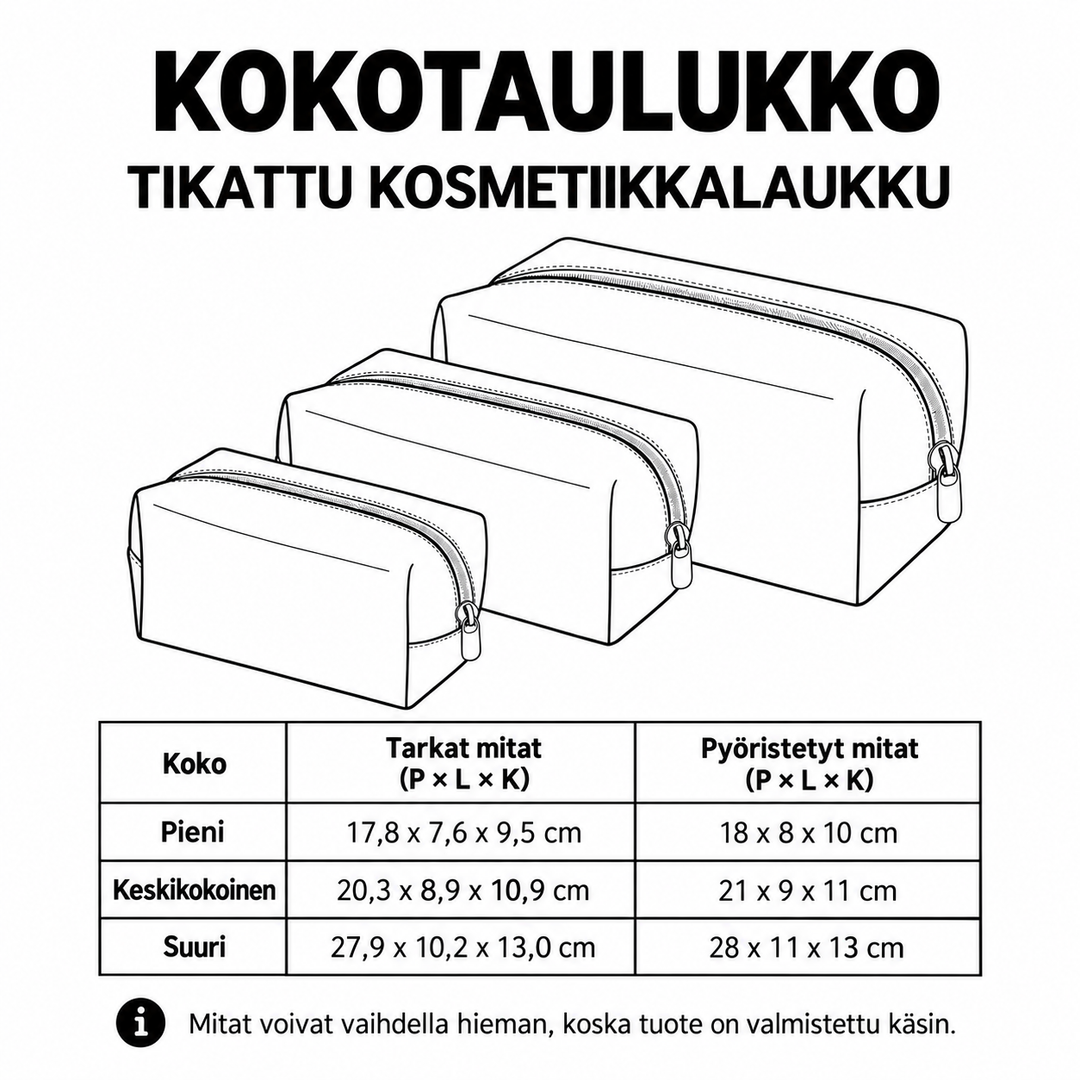 Vaatetettu kosmetiikkalaukku pikkulampailla