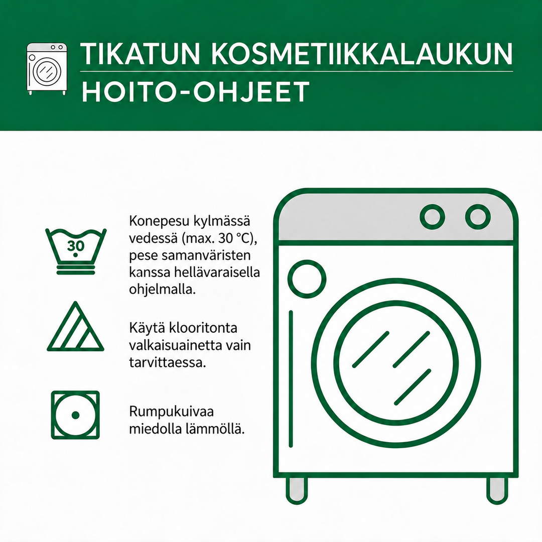 Vaatimaton kosmetiikkapussi joulun murtajalla