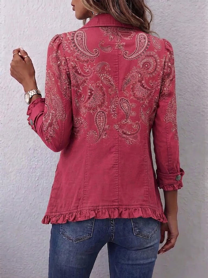 Anouk | Vintage Paisley-kuvioinen Röyhelötakki