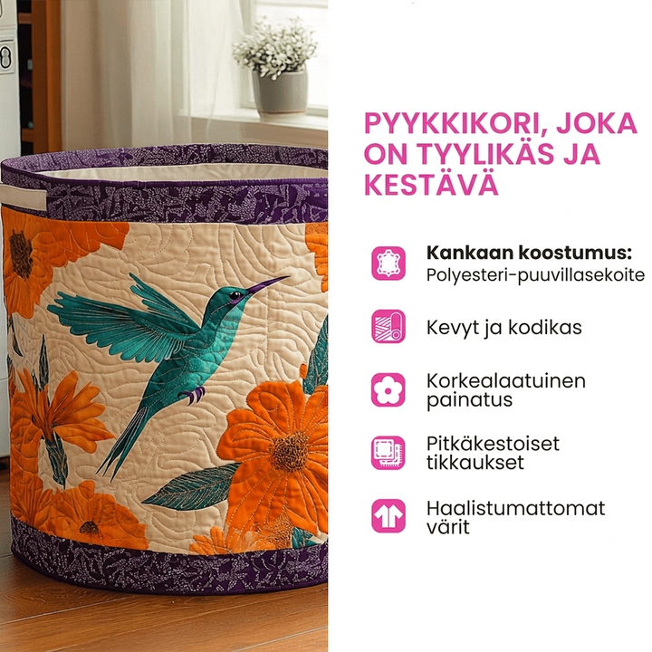 Kissakuvioinen tilkkupyykkikori NCU0DDK807